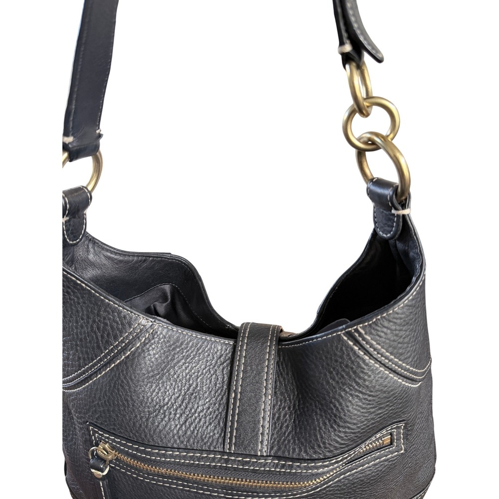 Coach Hamptons leather clip hobo style 10214 gold pebbled leather - Picture 6 of 16